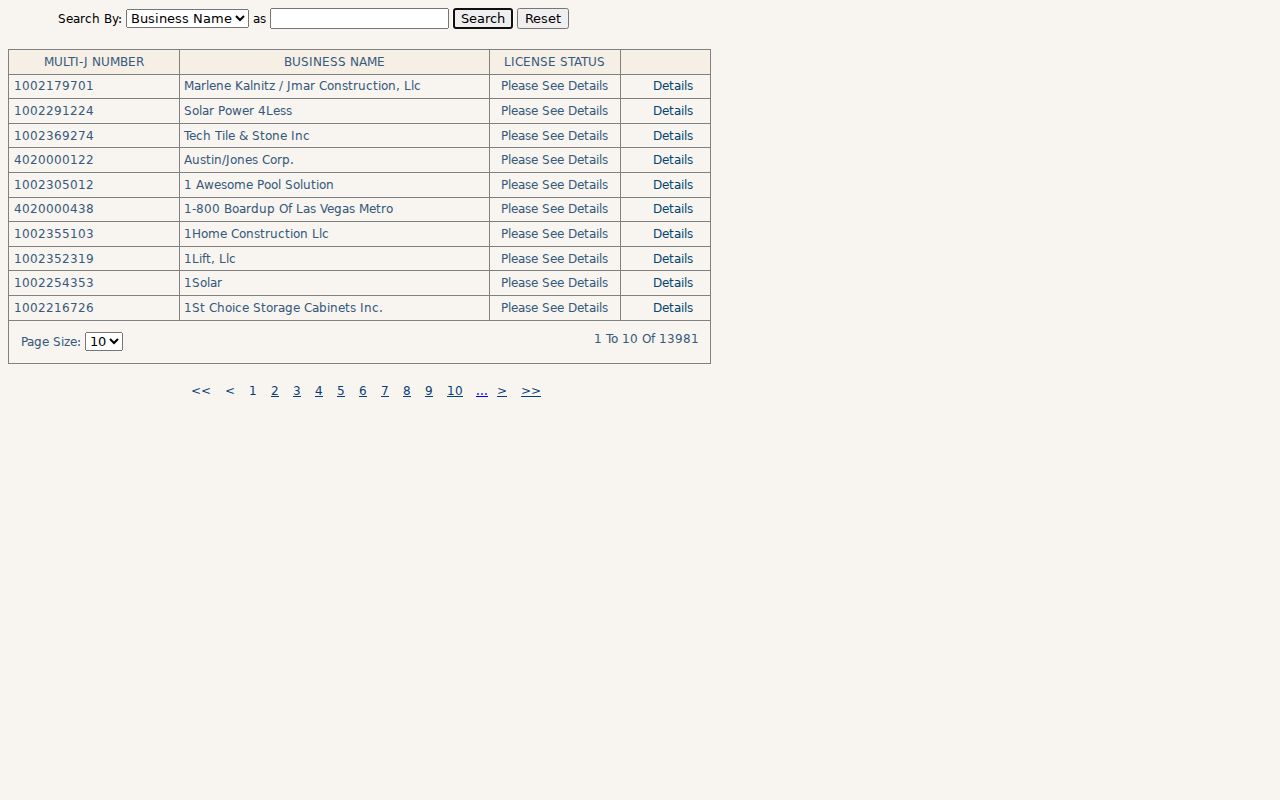 Whitney ZIP code directory business license search fields