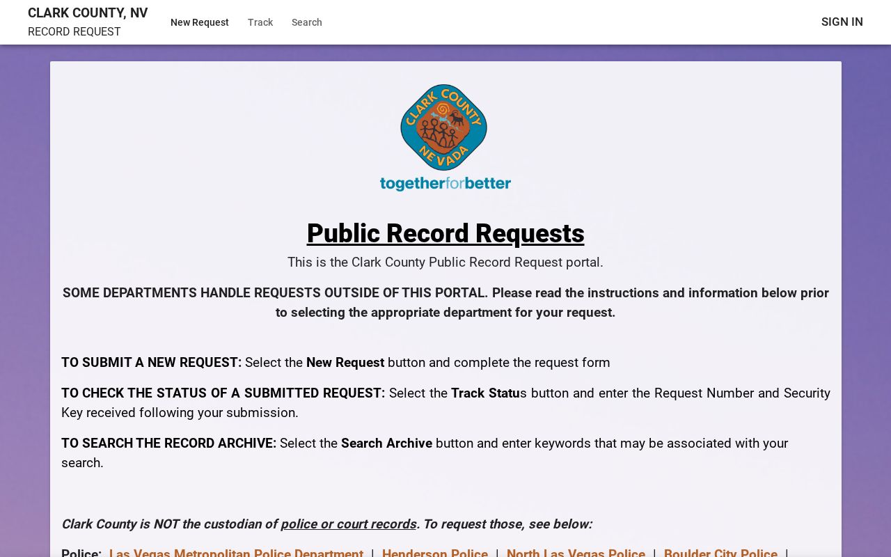 Whitney residents directory Clark County records request portal