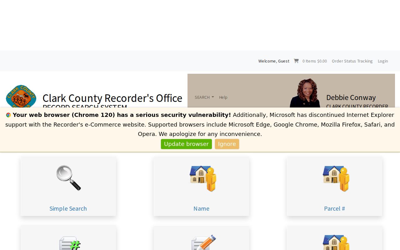 Whitney previous residents research in Clark County Recorder AcclaimWeb