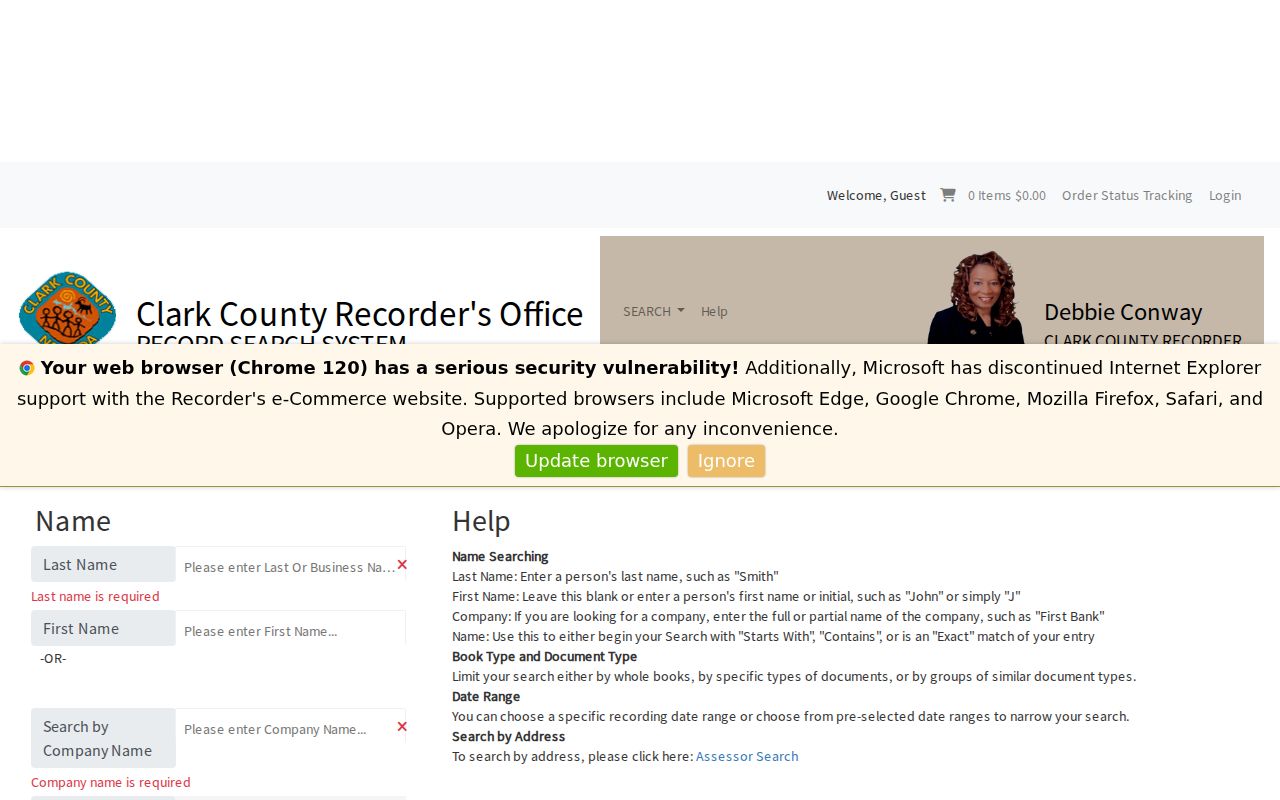 Whitney previous residents deed-chain name search controls